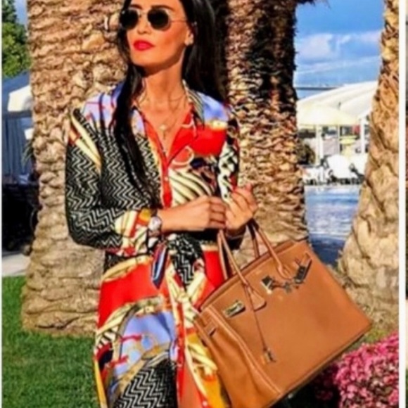 ✨ ZARA “Silk Scarf” Print Midi Dress ✨ - Picture 8 of 8